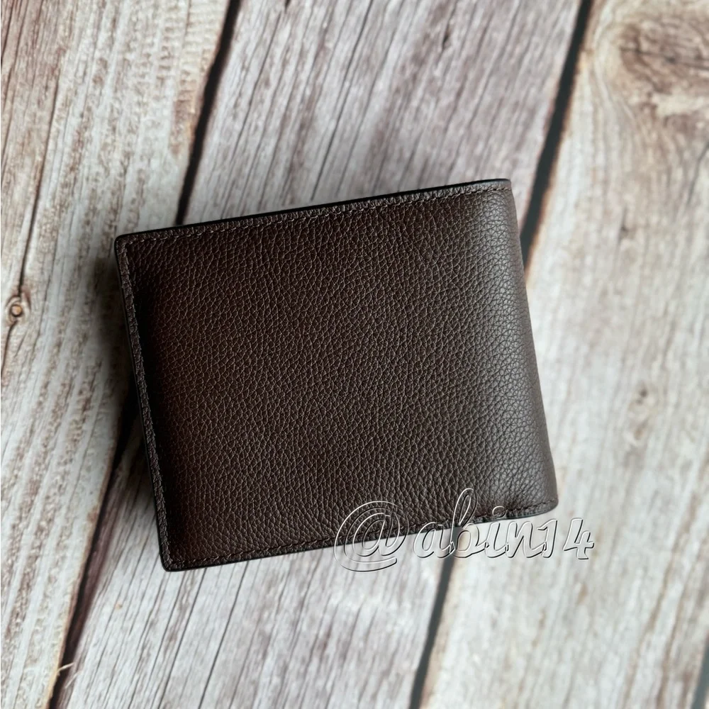 NWT Coach Dark Brown Leather Wallet